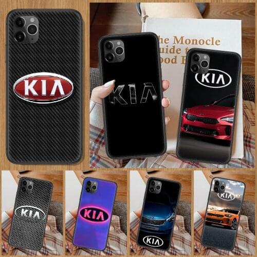 Car KIA logo Phone Case For iphone 5 5S SE 2 6 6S 7 8 11 12 Mini Plus X XS XR Pro Max black luxury shell painting prime tpu back