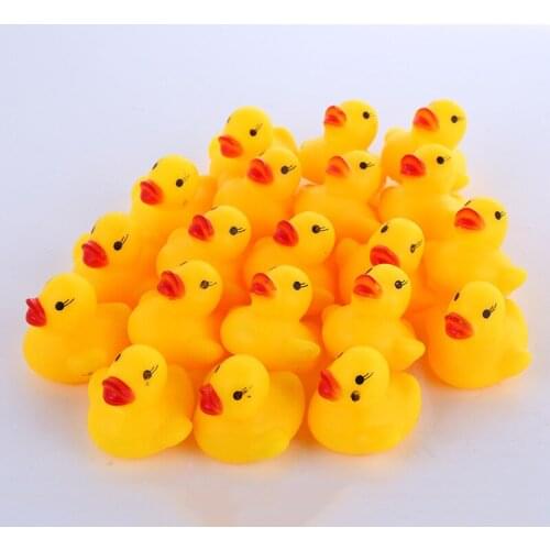 Baby Bath Water Duck Toy Sounds Mini Yellow Rubber Ducks Kids Bath Small Duck Toy Children Swiming Beach Gifts lin3043