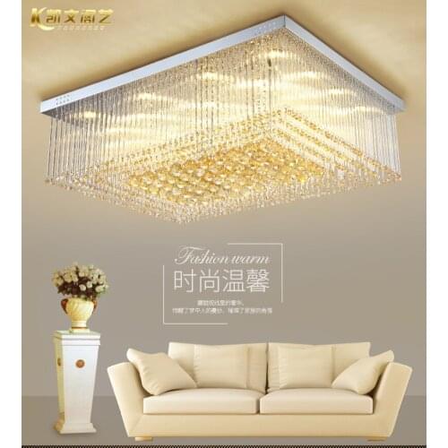 Crystal lamp living room lighting atmosphere modern minimalist crystal ceiling lamp rectangular led ceiling lamp living room