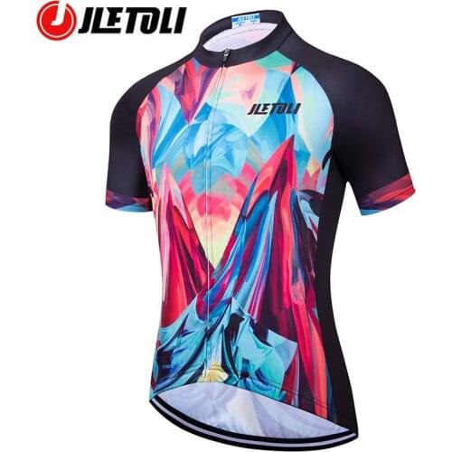 JLETOLI Pro Summer Womens Cycling Jersey Short Sleeve Bicycle Clothing Pro Team Bike Shirt Sportswear Tops Maillot Ciclismo