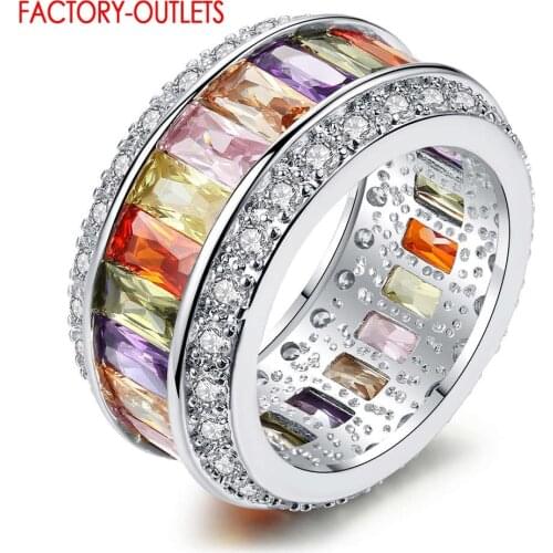 Big Sale Elegant Crystal Rings For Women 925 Sterling Silver Finger Rings Christmas Birthday Jewelry Gift For Girls