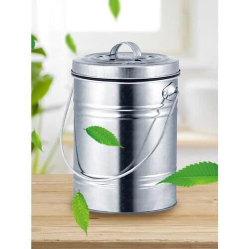 Compost Bin Breathable Washable Stainless Steel Trash Storage Can Garbage Bucket Deodorant Anti-odor For Kitchen Countertop