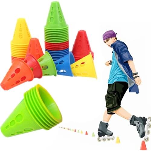 10Pcs/Lot Sport Football Soccer Rugby Training Cone Cylinder Outdoor Football Train Obstacles For Roller Skating