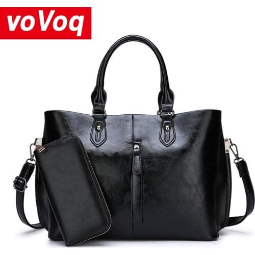 Leather Bag Oil Wax Skin Two Sets of Composite Bag Ladies Handbags New Fashion High Quality Casual Wild Shoulder Messenger Bag