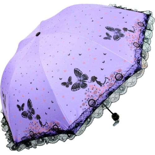 Lace Folding Umbrella Women parasol Sun Umbrella All-Weather Umbrella Umbrella Rain Women