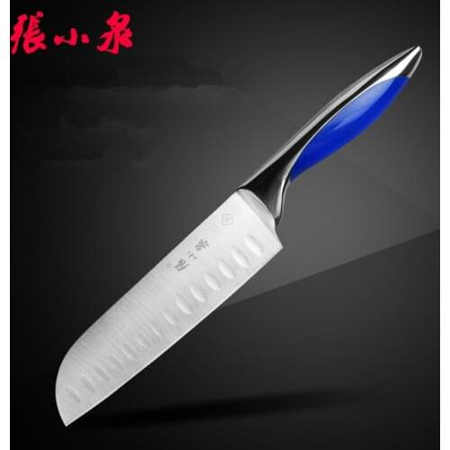 Stainless Steel Blue Series Kitchen Santoku Knife Japanese Style Chef Multi-use Knife Household Cleaver Slicer Anti Sticking