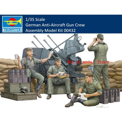 Trumpeter 00432 1/35 Scale German Anti-Aircraft Gun Crew Assembly Model Kits