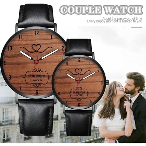 Fashion Couple Watch Casual Leather Strap Wristwatch For Man Women Watches Simple Classic Lovers Wrist Watches Quartz