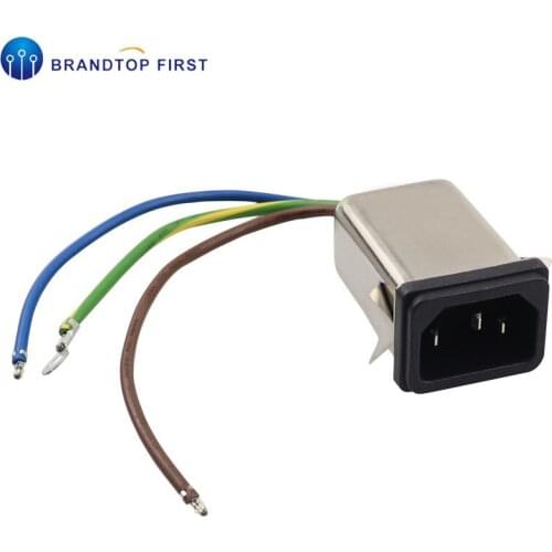 Panel mounting 3 pins ac socket 10A EMI filter 125/250VAC 50/60Hz High & Low Corp. EMI power filter Connector