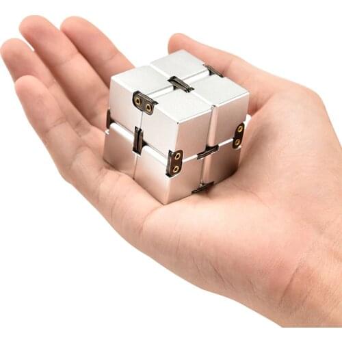 New Stress Relief Toy Infinity Cube Premium Metal Portable Decompresses Fingertip toys Relax Toys for Kids Adults Special Gift