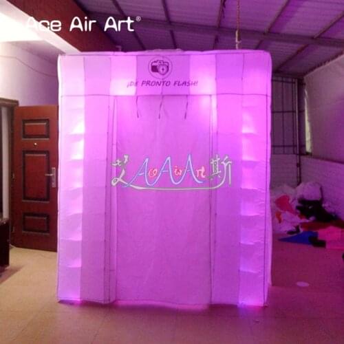 New LED cube tent 2X2X2.25m inflatable wedding party photo booth,led flash canopy with free logo in on sale