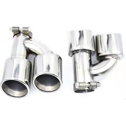 One Pair H Model Dual Outlet Exhaust Pipe For A-UDI Q5 Update SQ5 Rear Diffuser Black/Silver Nozzles Tailpipe Muffler Tip
