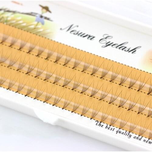 0.07 C Curl Faux Mink Eyelashes 5D Pre-made Lashes Fans Natural Long Individual Eyelash Extensions
