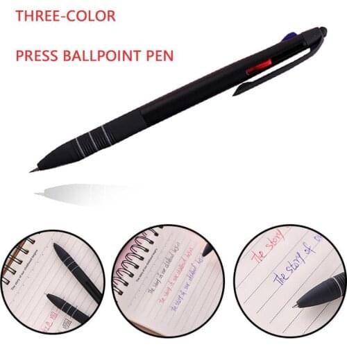 3 Colors Press Ballpoint Pen Writing Pen 0.5mm Refill School Supplies Office Y8I9