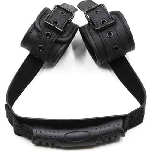 Sexy Traction Clasp Binding Handcuffs PU Leather Restraints Adjustable SM Bondage Sex Toy For Couple