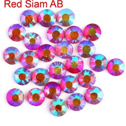 Red Siam AB Hotfix Rhinestones DIY DMC Crystal Crystals Hot Fix Iron-On Rhinestone Glass Rhinestones
