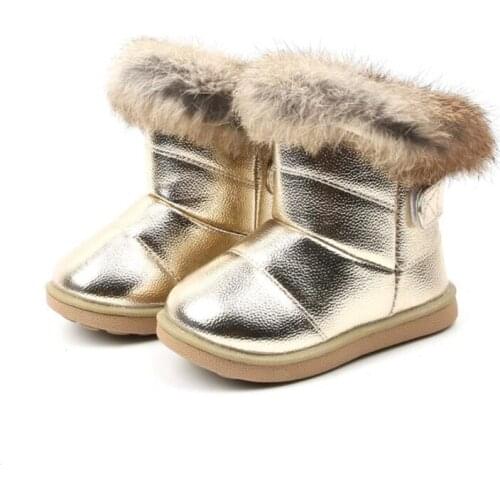 Winter Children Warm Boots Boys Girls Winter Snow Boots with Fur 1-6 Years Kids Snow Boots Children Soft Bottom Shoes