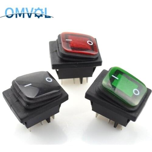 1PC fixed -locking&Momentary Waterproof 6Pin Rocker Switch 2 Positions Spring Return 16A 250VAC 20A 125VAC