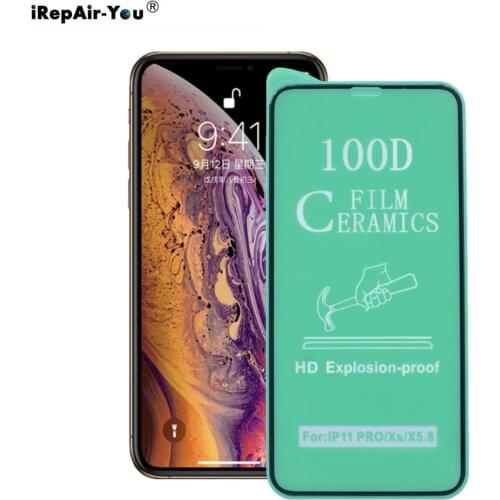 10pcs 9H Explosion Proof Full Glue Ceramic Film For iPhone 11 Pro Max X XS MAX XR 8 7 6s 6 Plus Full Cover Screen Protector Film