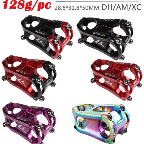 128g/pc 50mm CNC Hollow Bike Short Stem Ultra light XC Cross Country Short Handlebar Stem for MTB Mountain Bike Down Hill DH AM