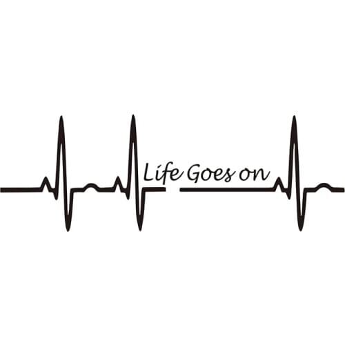 17.5CM*5.8CM Heart Beat Trackpad Life Goes On Nice Decal Black Silver Vinyl Car Sticker