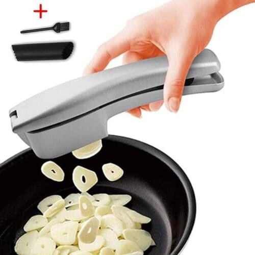 3Pcs 2 in 1 Multifunctional Manual Garlic Press Mincer Alloy Hand Garlic Clasp Chopper Slicer Crusher Kitchen Vegetable Tool