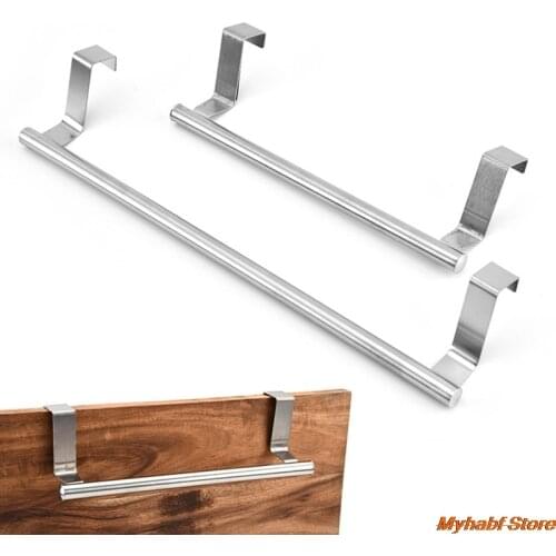 24/36cm Towel Rack Stainless Steel Towel Holder Stand for Bathroom Kitchen Cabinet Door Hanging Shelf Punch Free Rag Towels Rack