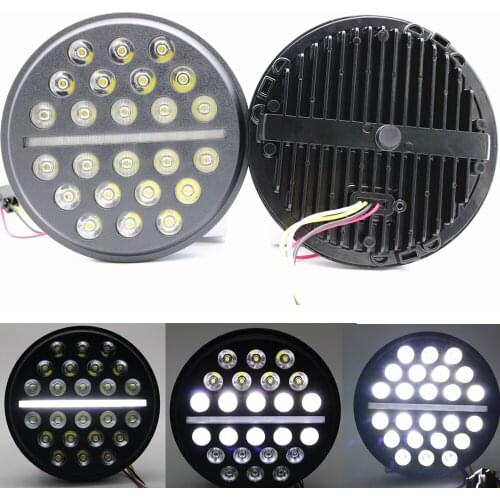 7 inch LED Headlight with 4.5inch Matching Chrome Passing Lamps For Harley Motorcycles with Adapter Ring