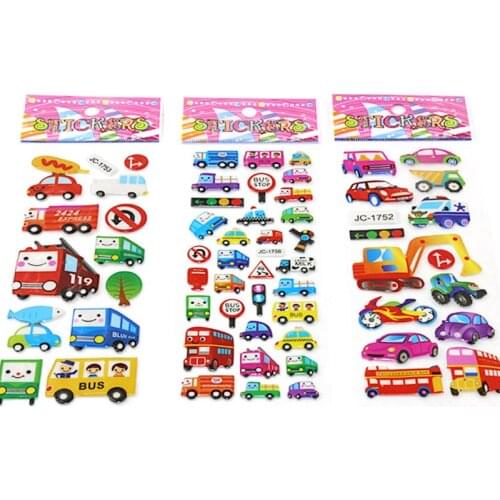8 Sheets/Set Kids Waterproof Classic Stickers Cute Car Sticker For Scrapbooking Diary Photo Album Decoration Girl Boy Gift