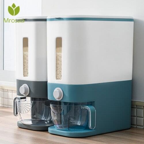 Wonderlife Automatic Plastic Cereal Dispenser Storage Box Measuring Cup Kitchen Food Tank Rice Container Organizer Grain