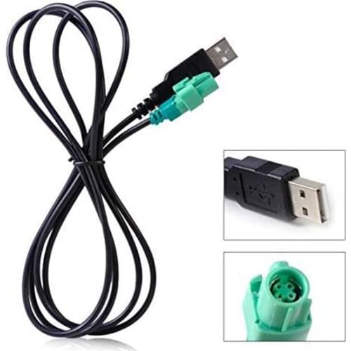 Car USB Male Head 4 Pin Wire Harness AUX Adapter Cable Fit for Golf Jetta Pat