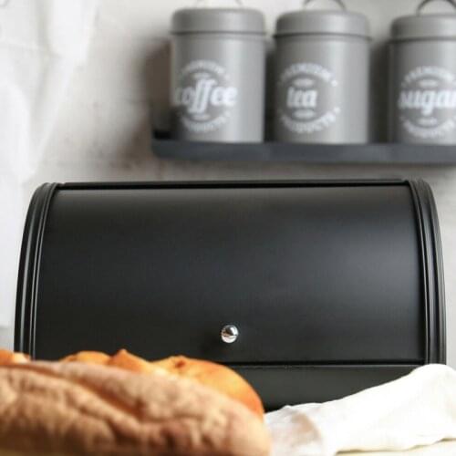 Metal bread box trash can kitchen storage box with roll cover kitchen supplies storage box with logo XH8Z