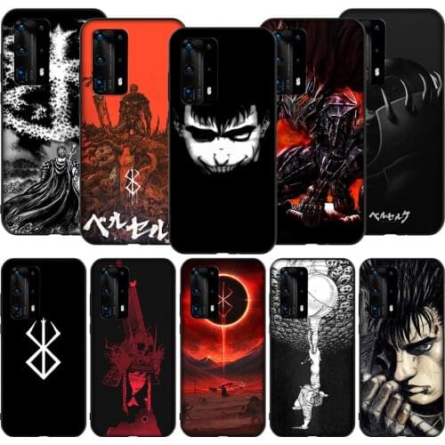 T23 Berserk Guts Anime Case for Huawei Mate Nova 2 2i 3 3i 4E 5 5i 5T Smart 6 7 10 20 30 SE P Smart Pro Lite 2019