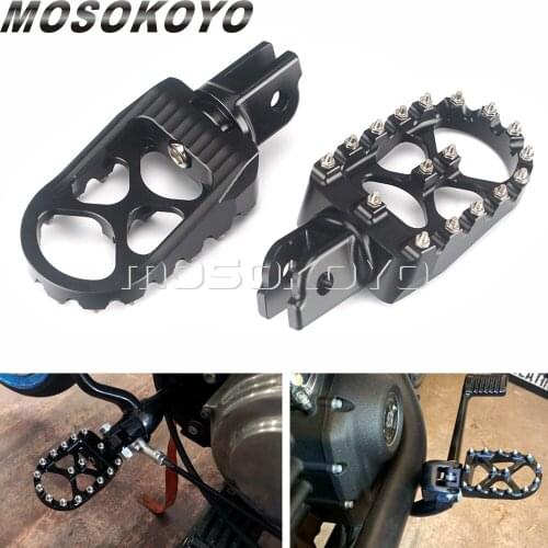 CNC Aluminum Footpegs Wide Foot Peg MX Style For Harley Softail Sport Glide FLSB Street Bob FXBB Low Rider FXLR FXBRS FXBR 18-Up