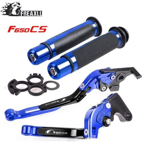 For BMW F650CS SCARVER 2003 2004 Folding Extendable Adjustable CNC Aluminum Brakes Clutch Levers Handle Hand Grips Set