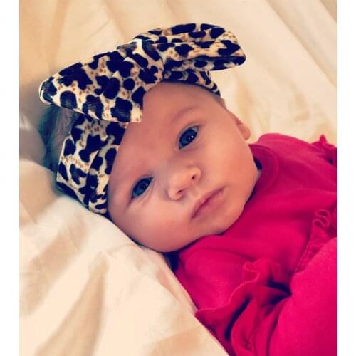 2019 Summer/Spring Leopard cotton 5" Hair Bow Elastic Headband Classical European Photography DIY Hair Accessories Headwrap