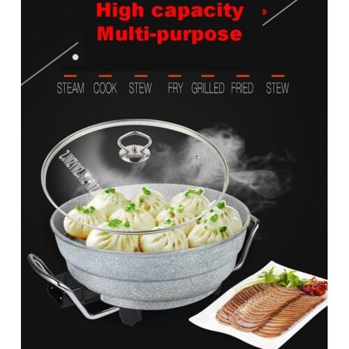 Electric Wok Electric Cooker Wok Food Pot Electric Pot Non-Stick Pan Multi-purpose Electric Hot Pot 220V 1360W A18