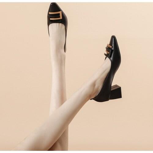 HQFZO Leather Pumps