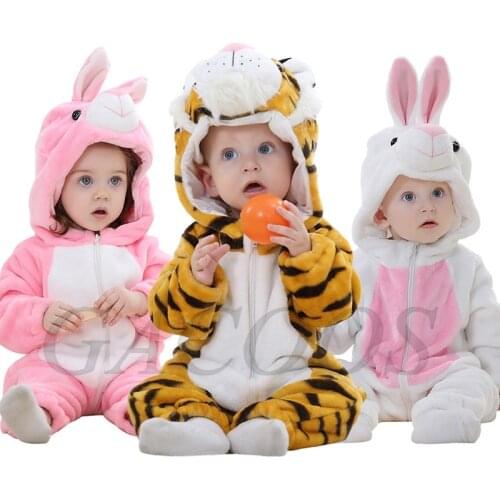 Newborn Baby Rompers Kigurumi Boy Girls Pajamas Animal Cartoon Romper Hooded Pyjama Lion Monkey Costumes Toddler Cosplay Clothes