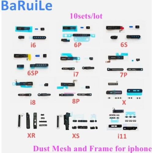 BaRuiLe 10Sets Louder & Speaker & Microphone Anti Dust Mesh and Frame For iPhone 11 Pro Max 6 Plus 6S7 8 7P 8P X XS Max XR Parts
