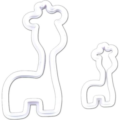 2 Pieces of Giraffe Biscuit Mold Cartoon Animal Biscuit Mold Fondant Cake Stamper DIY Pastry Fudge Stamp Biscuit Cutter
