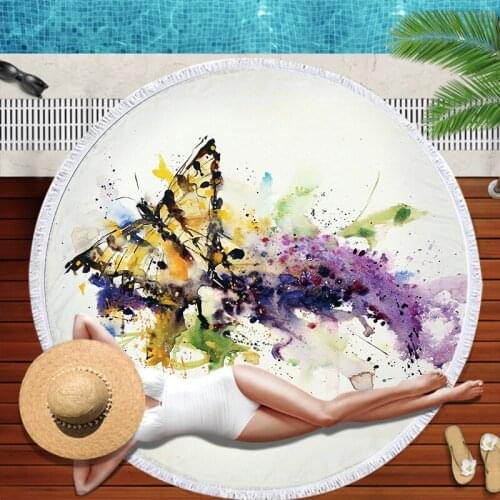 Beautiful butterfly large beach towels miraculous For home beach towel Beach mat Bath towel spa Large beach towel Beach cover up