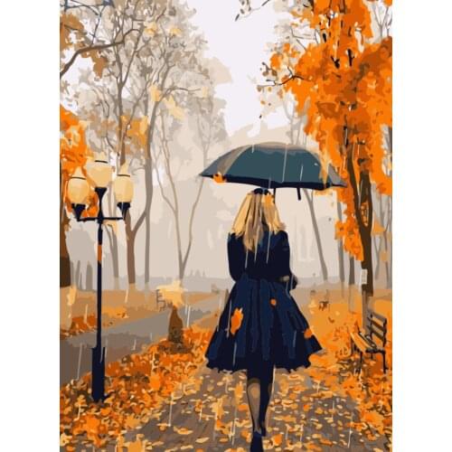Beautiful Women Autumn Landscape DIY Painting By Numbers Kits Coloring Paint By Numbers Modern Wall Art Picture Gift