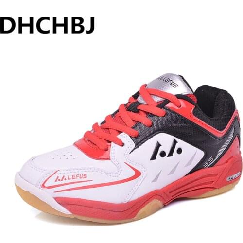 2019 Table Tennis Shoes for Kid Children Girls Boys Badminton Shoes Rubber Brand Leather Badminton Sneakers Indoor Sport Shoes