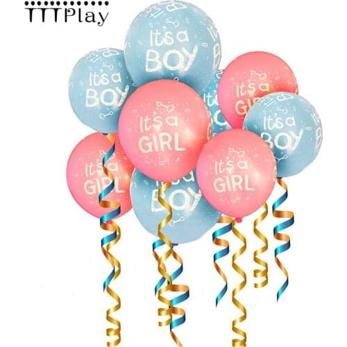 10pcs/lot Its a Boy Girl Baby Boy Latex Balloon For Birthday 12inch Transparent Pink Blue Baby Shower Party Decoration Supplies