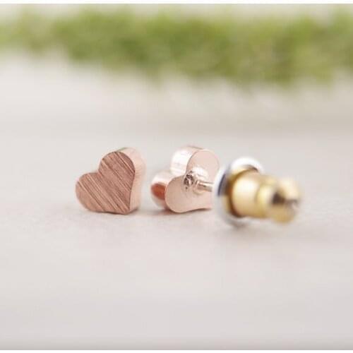 Fashion Classic Little Heart stud Earrings Gold Color/Silver Color/Rose gold Color Three color optional
