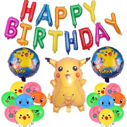 Pikachu Balloon Set Children Birthday Party Backdrop Pokemon Boy Girl Kid Game Party Supplies Latex Balloon Home Decoration Gift