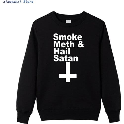 New 2020 Style Fashion SMOKE METH HAIL SATAN sweatshirts Men Casual pullovers Keep Calm and Worship Satan hoodies