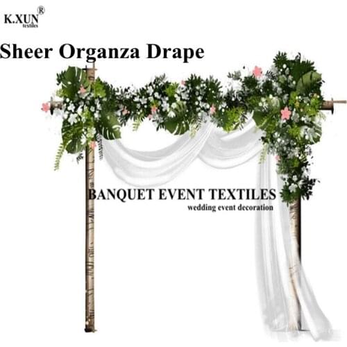 Panel Sheer Organza Wedding Arch Backdrop Out Door Wedding Backgound Photo Booth Wedding Wall Event Party Decoration