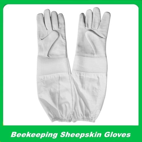 1 Pair Beekeeping Sheepskin Gloves Anti-b Anti-sting for Professional Apiculture Beekeeper Beekeeping Tools